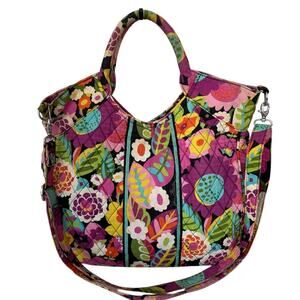 Vera Bradley Va Va Bloom Two Way Tote Adjustable Cotton Shoulder Crossbody Bag